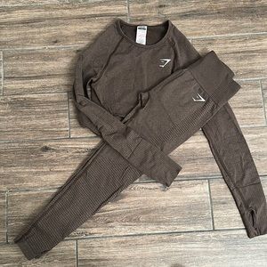 Gymshark Vital Seamless 2.0 Long Sleeve Crop Top, and Leggings Set